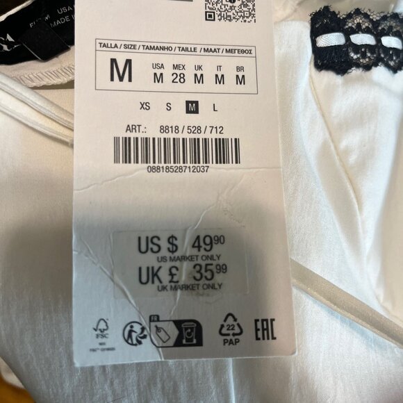 NWT ZARA White Corset Mini Dress Size Medium - Picture 10 of 11